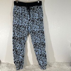 VSTR Men's Tie Dye Sweatpants Jogger Athletic Pants Blue Black 2 Front Pockets L